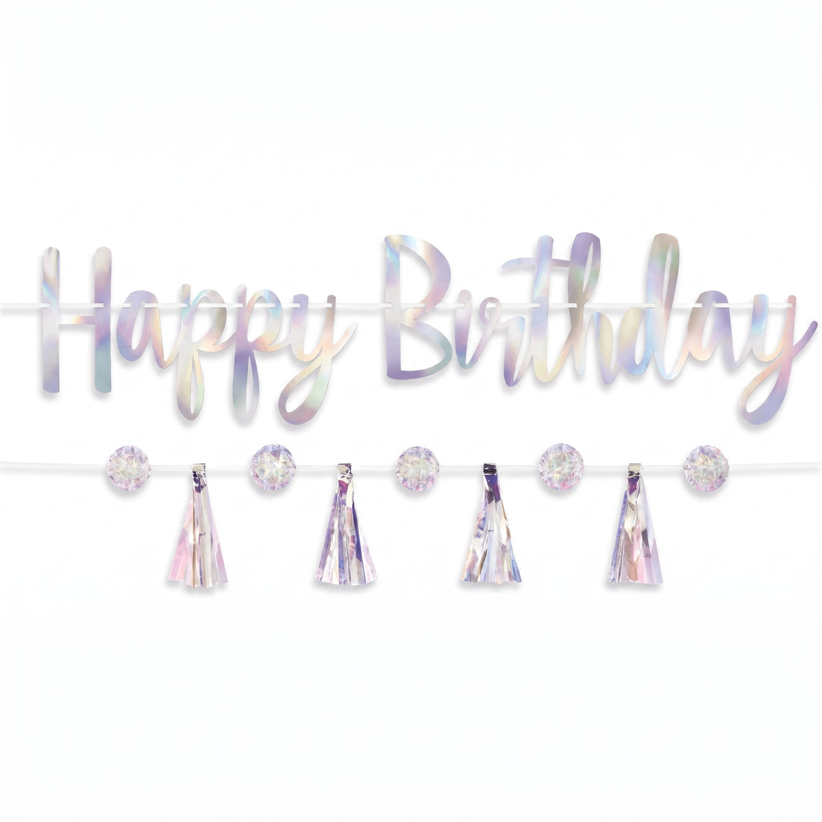 Luminous Iridescent "Happy Birthday" Banner Kit for Kids