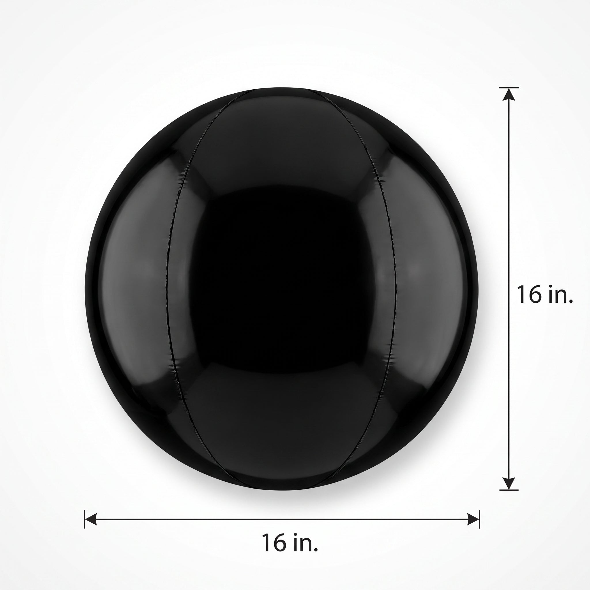 Sleek Black 16-Inch Geometric Foil Orb Balloon