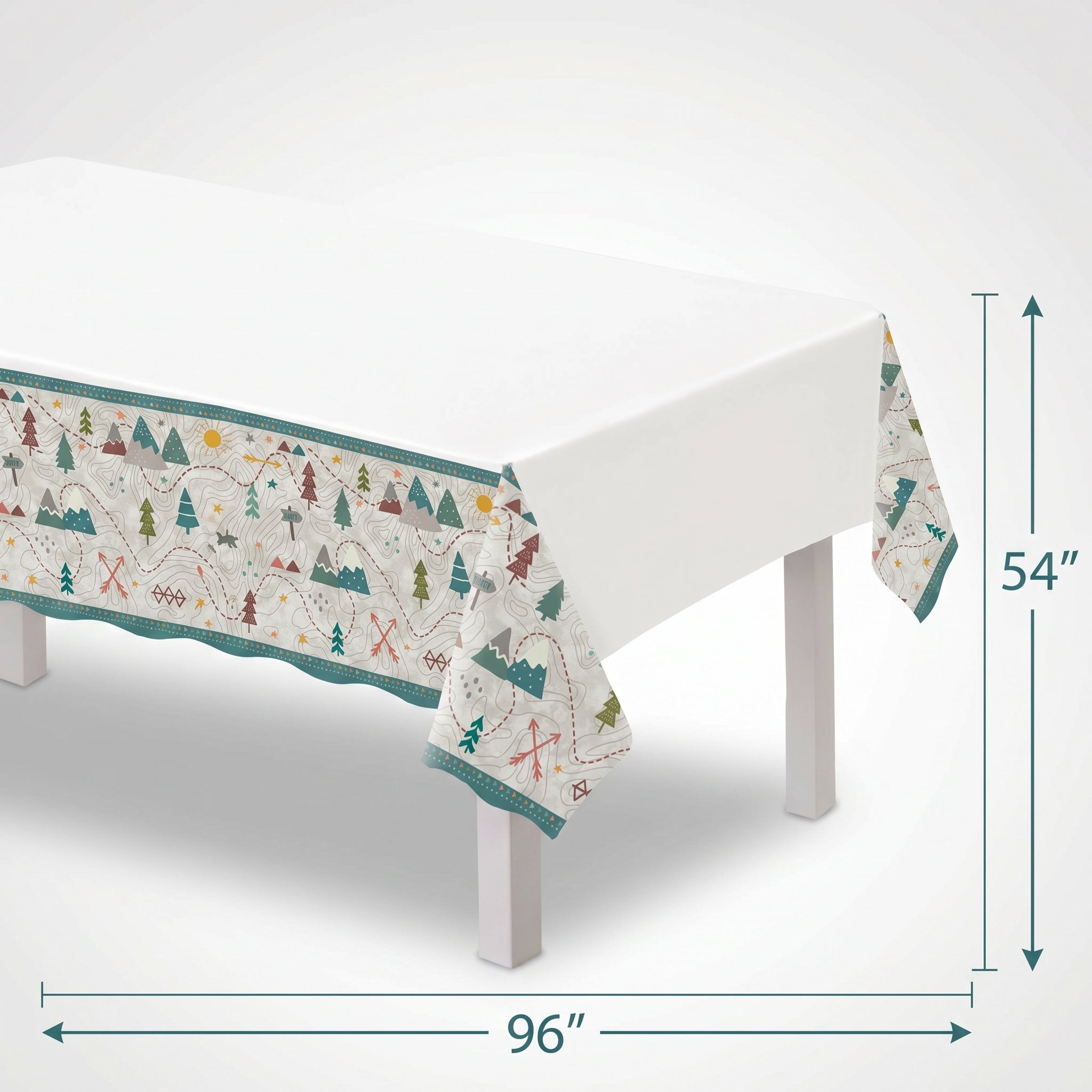 Wilderness Adventure Plastic Table Cover - 54x96 inches