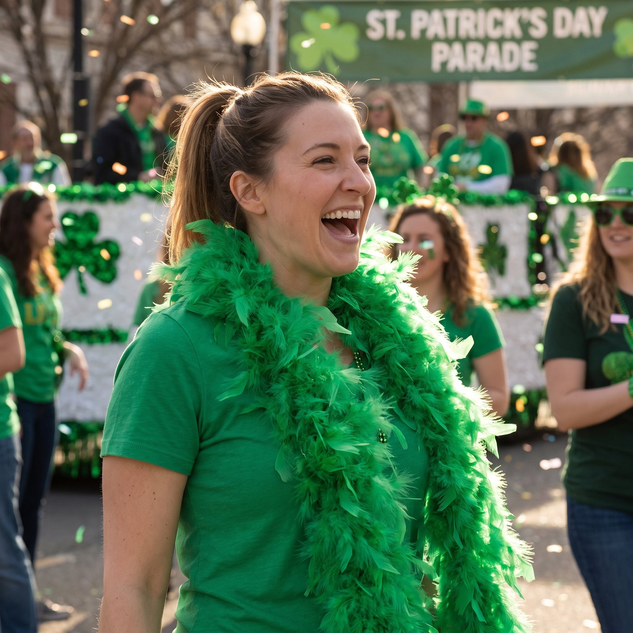 Festive Green Feather Boa - 72" Costume Accessory