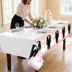 Elegant Wedding Attire Plastic Table Cover