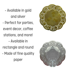 4.5 In. Round Gold Foil Doilies | 20 Count