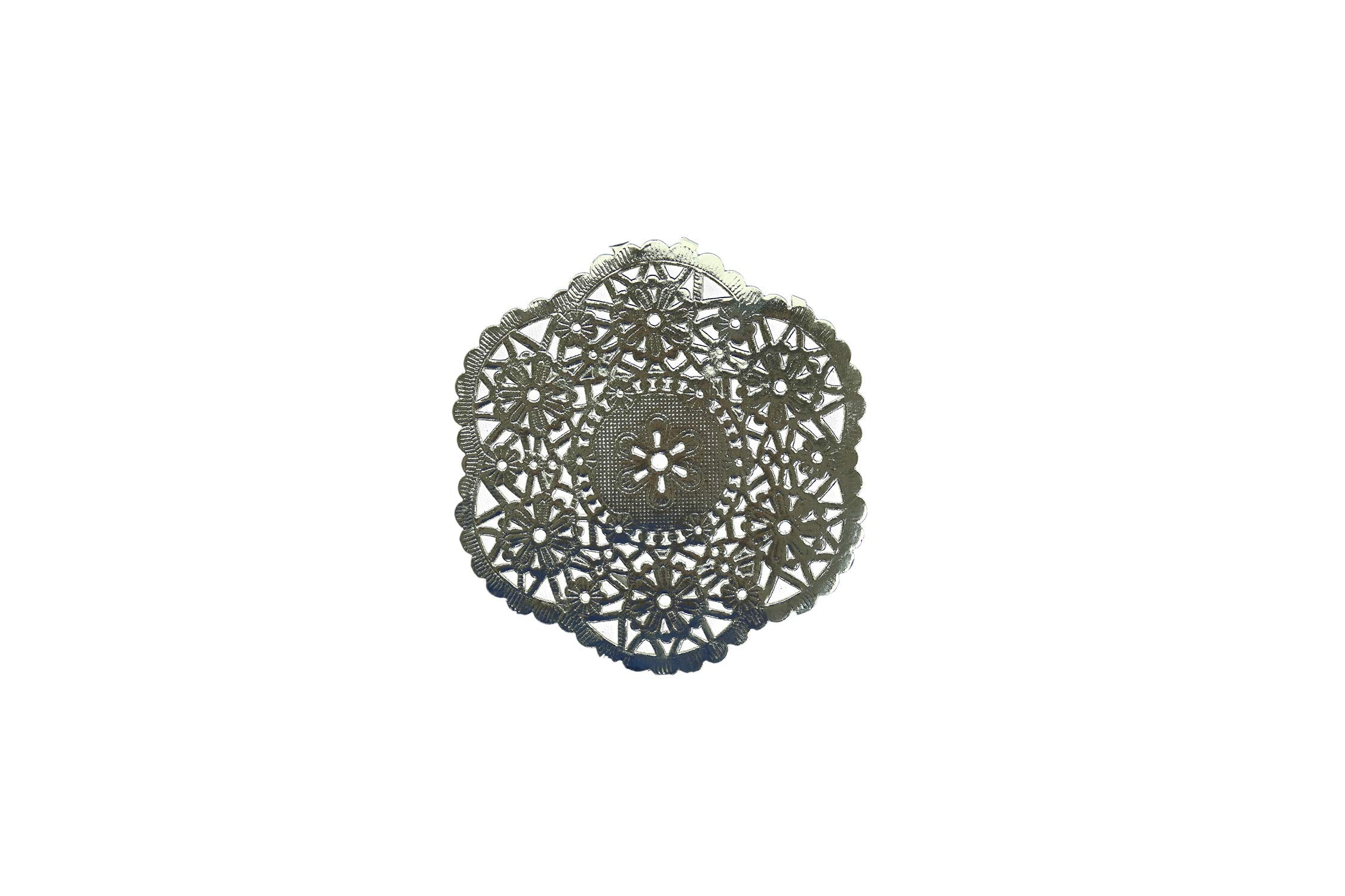 4.5 In. Round Silver Foil Doilies | 20 Count