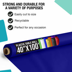 40 In. x 100 Ft. Navy Blue Table Roll