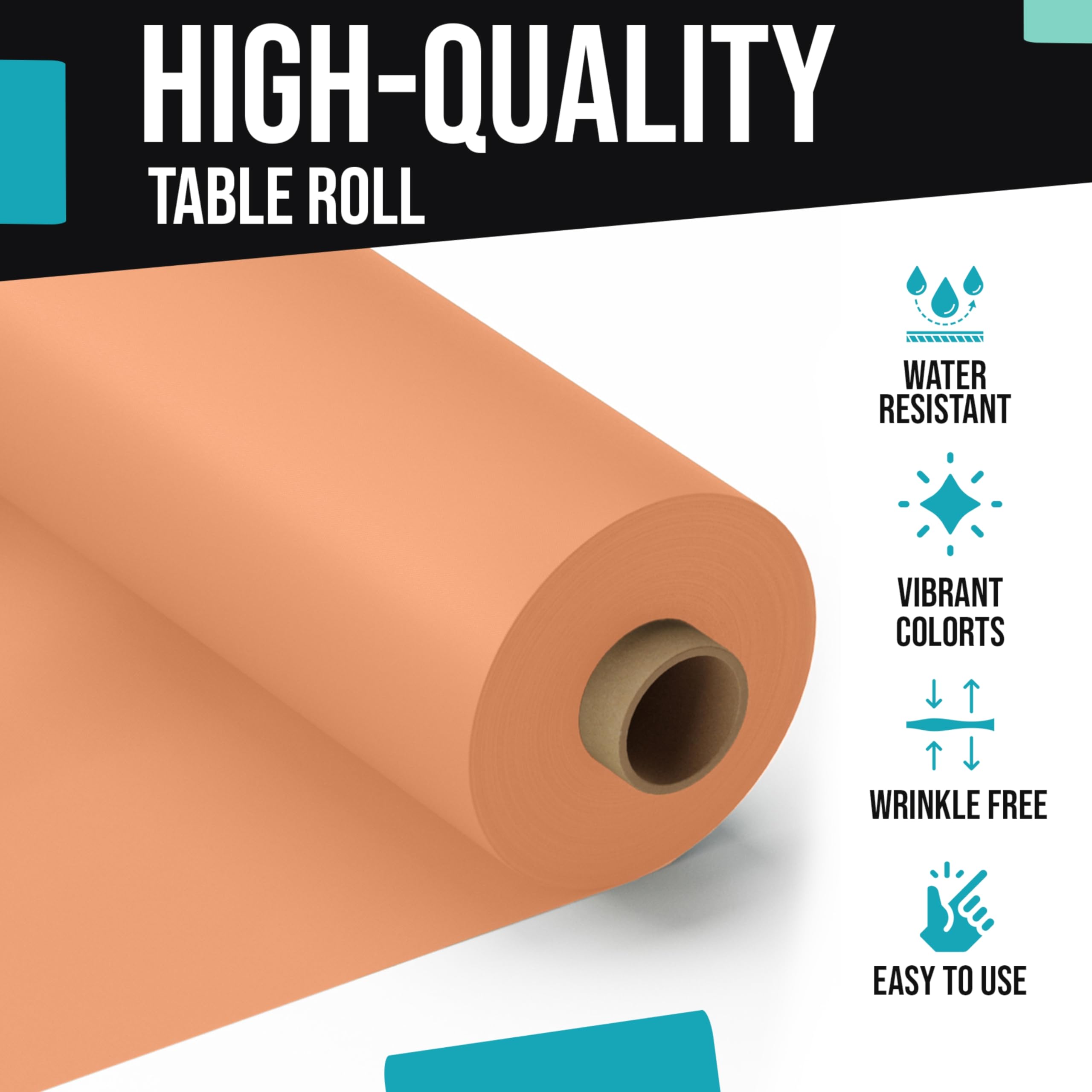 40 In. x 100 Ft. Peach Table Roll