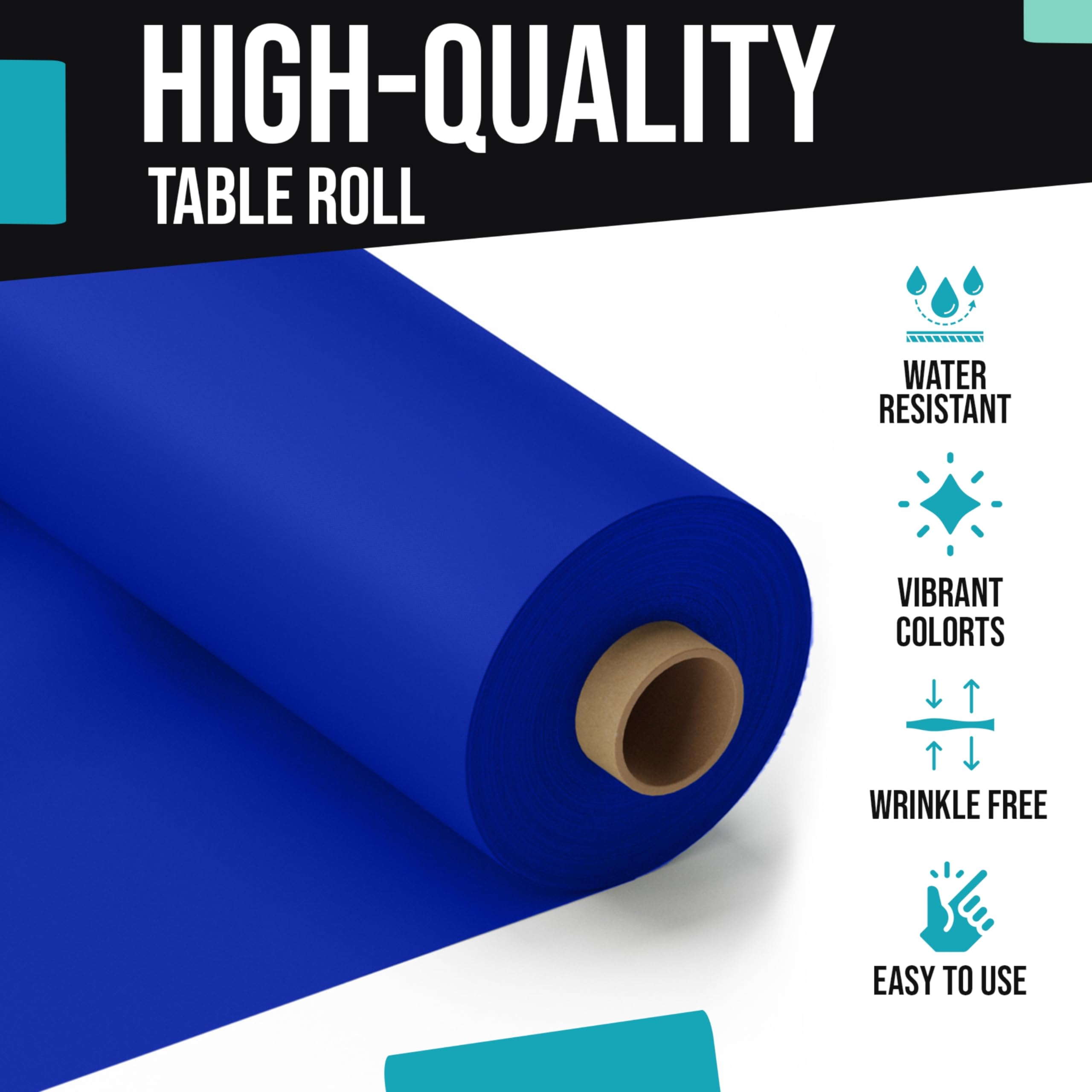 Little Gym - 40 In. x 300 Ft. Premium Dark Blue Table Roll