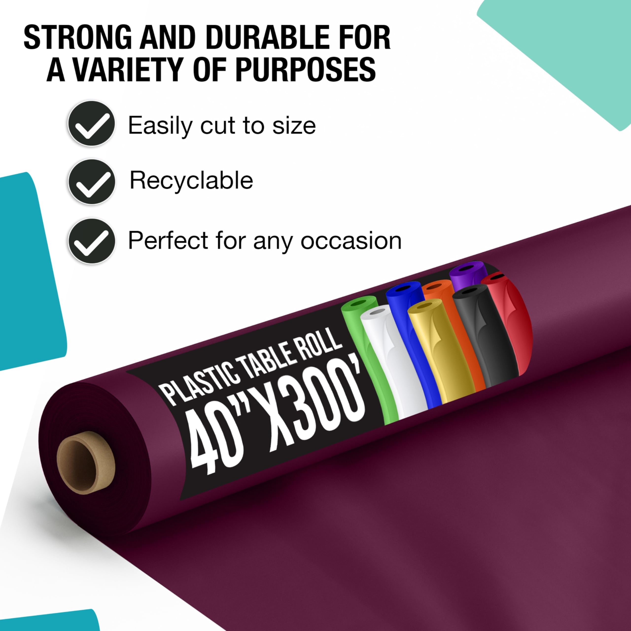 40 In. x 300 Ft. Premium Plum Table Roll