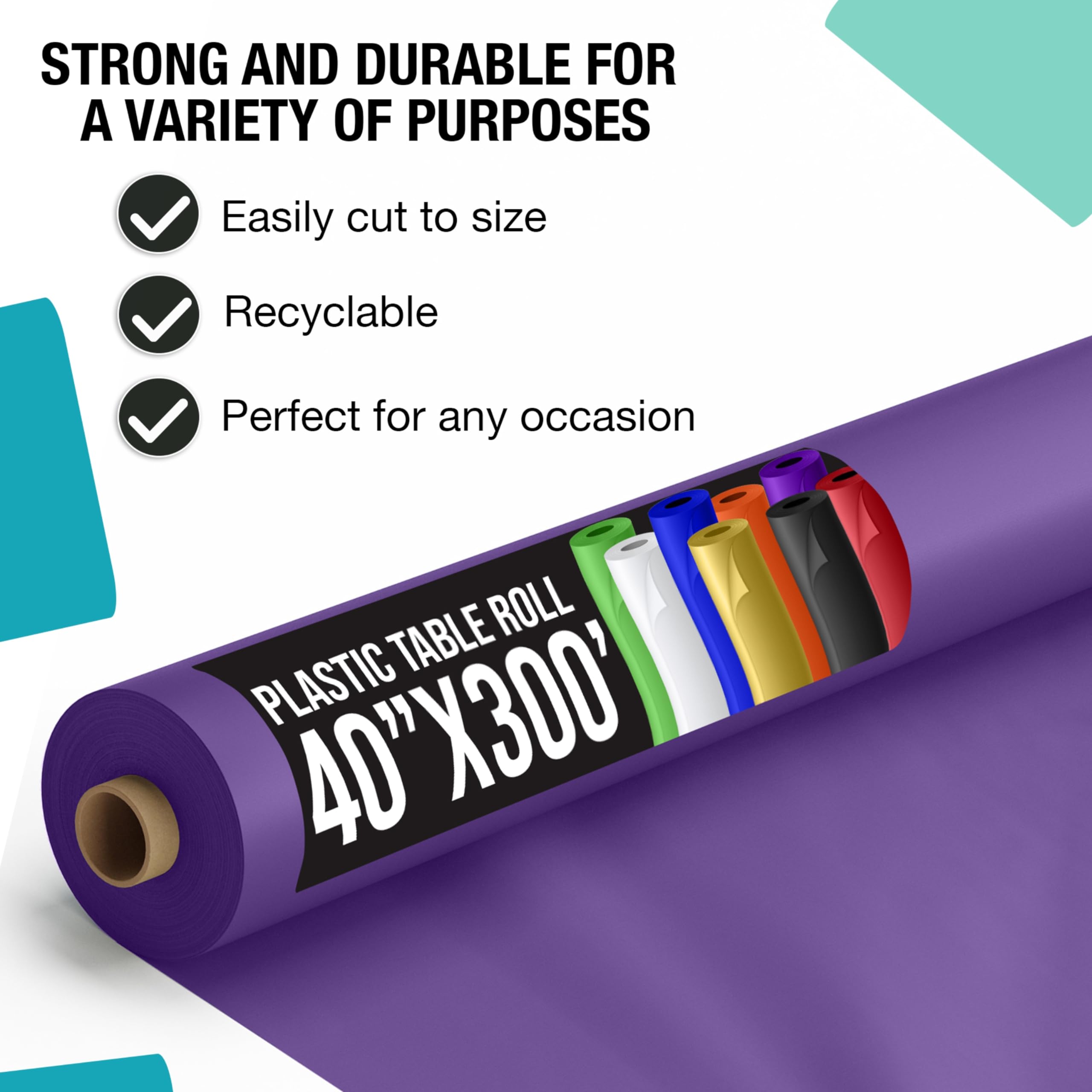 40 In. x 300 Ft. Premium Purple Table Roll