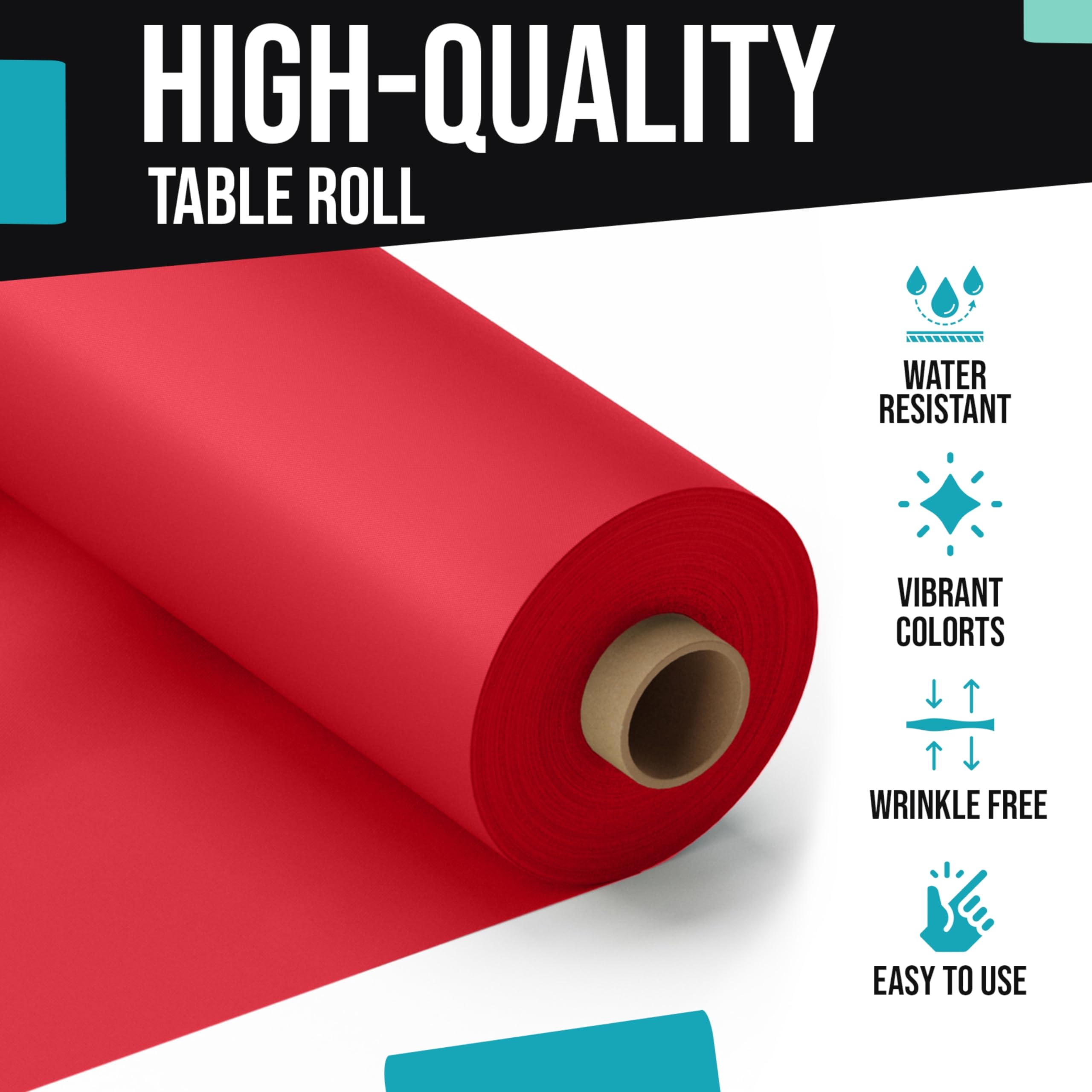 40 In. x 100 Ft. Red Table Roll