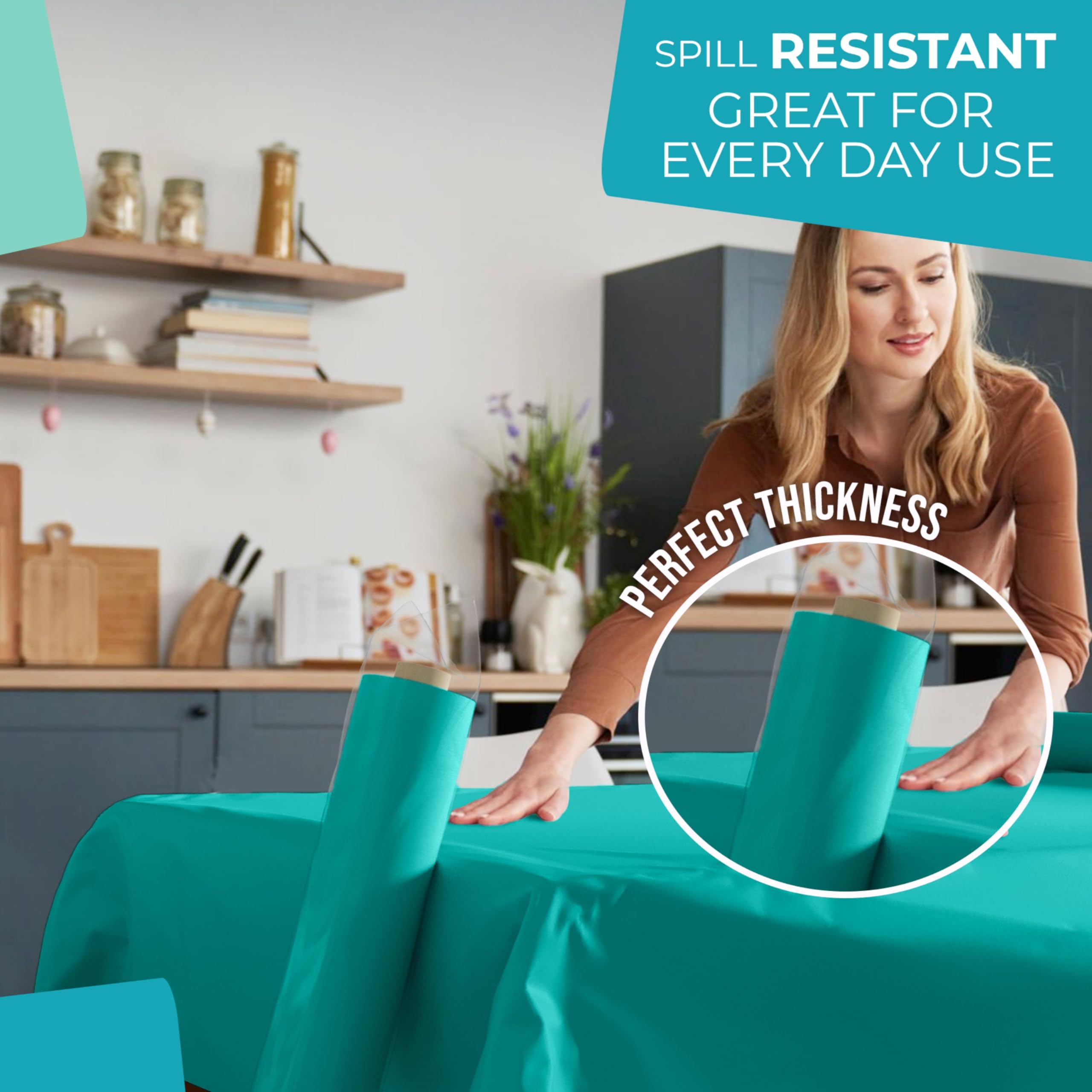 Unleashed - 40 In. x 100 Ft. Teal Table Roll