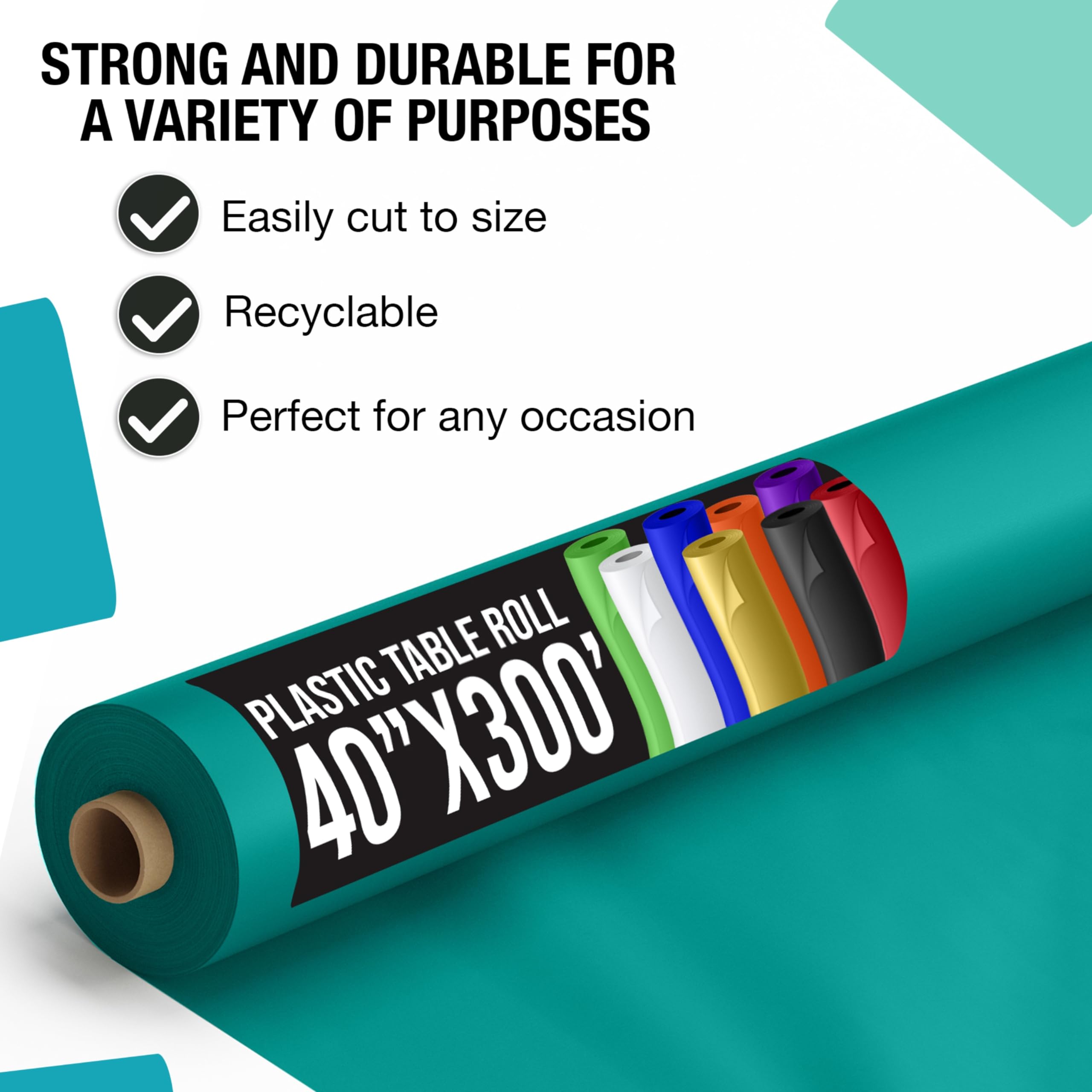 40 In. x 300 Ft. Premium Teal Table Roll