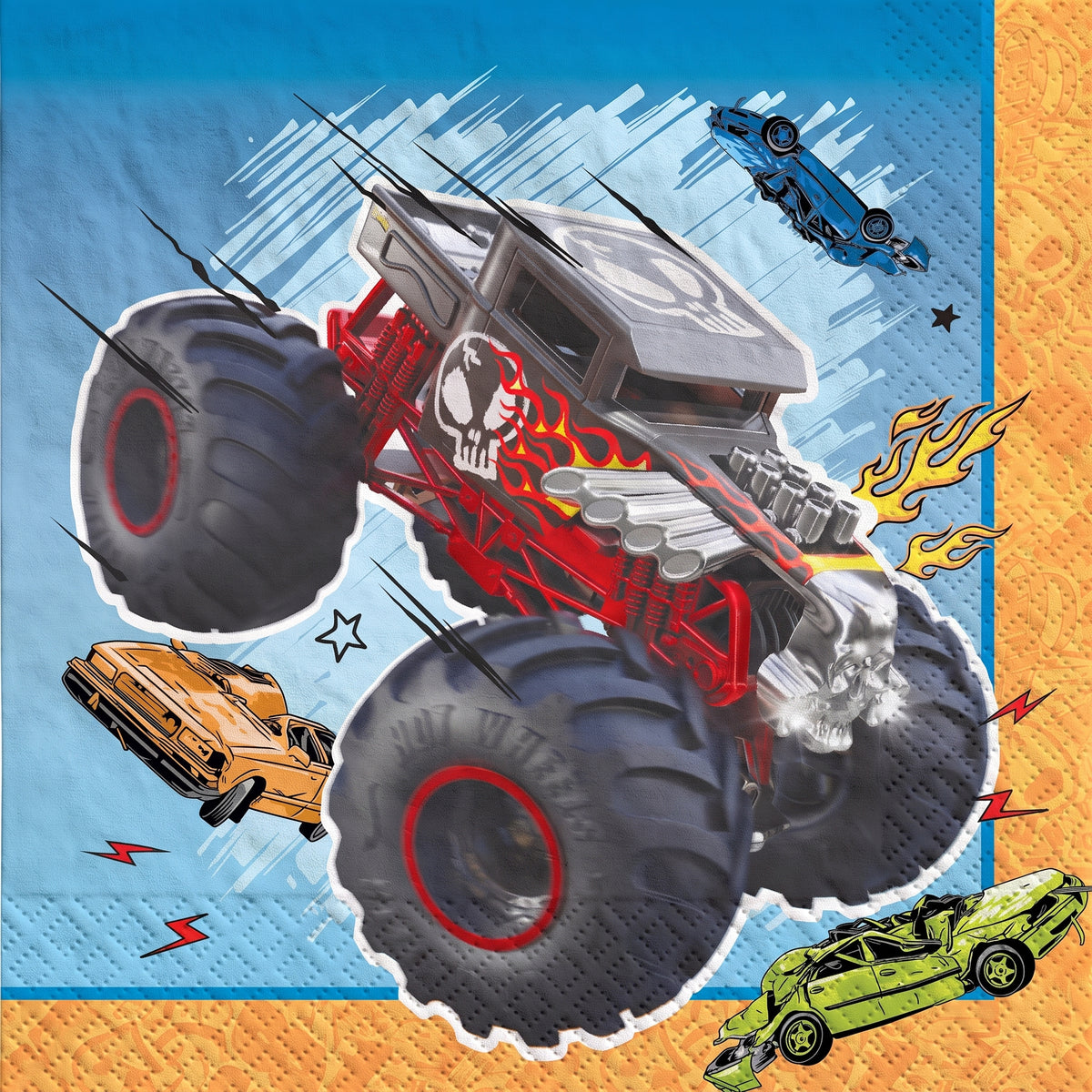 Hot Wheels Monster Trucks Party Lunch Napkins - 6.5 In. X 6.5 In.