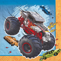 Hot Wheels Monster Trucks Party Lunch Napkins - 6.5 In. X 6.5 In.