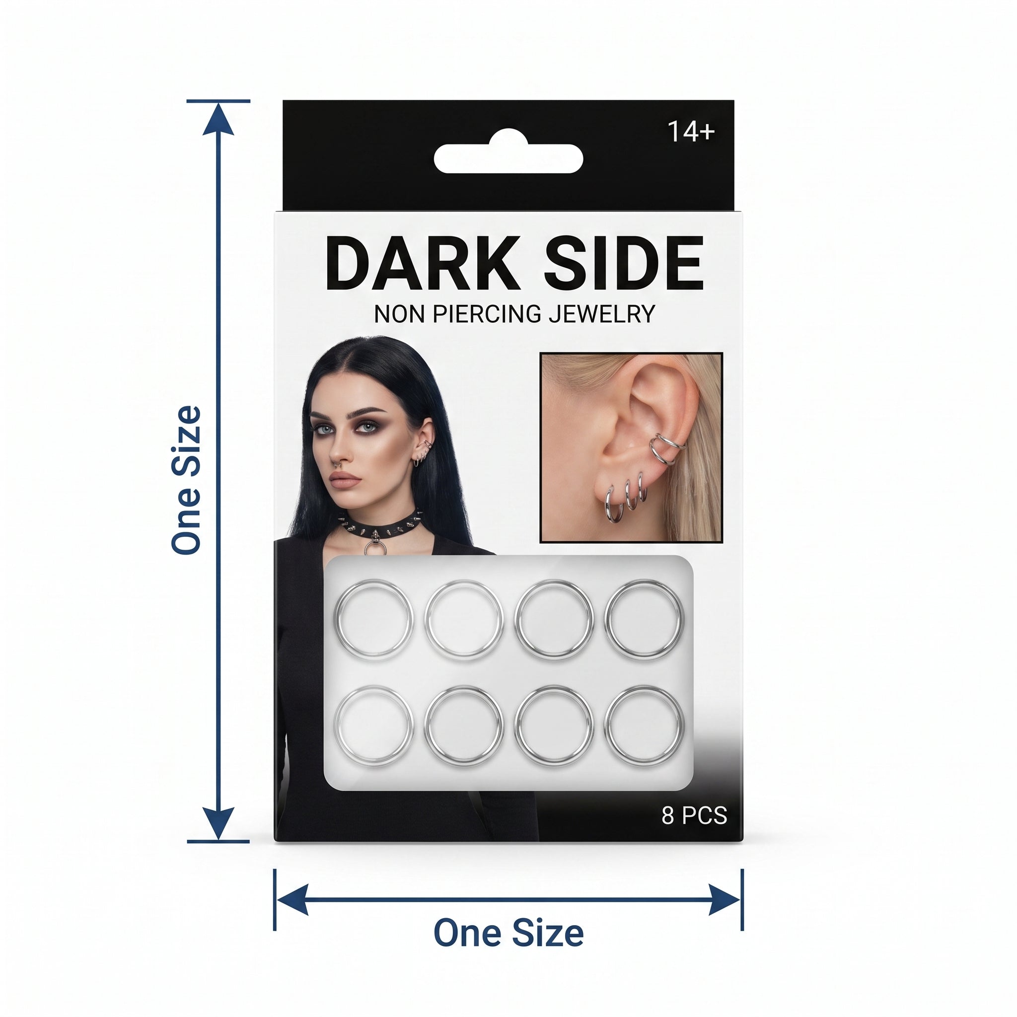 Silver No-Piercing Clip-On Jewelry Set for Halloween