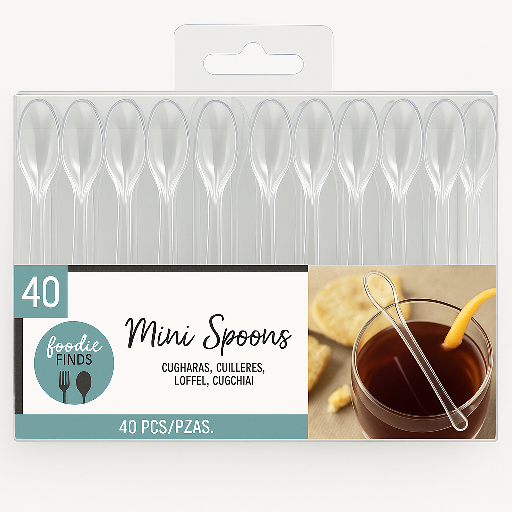 Clear Mini Cocktail Spoons - Pack of 40
