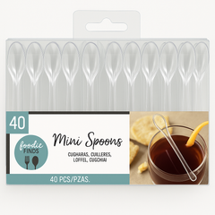 Clear Mini Cocktail Spoons - Pack of 40