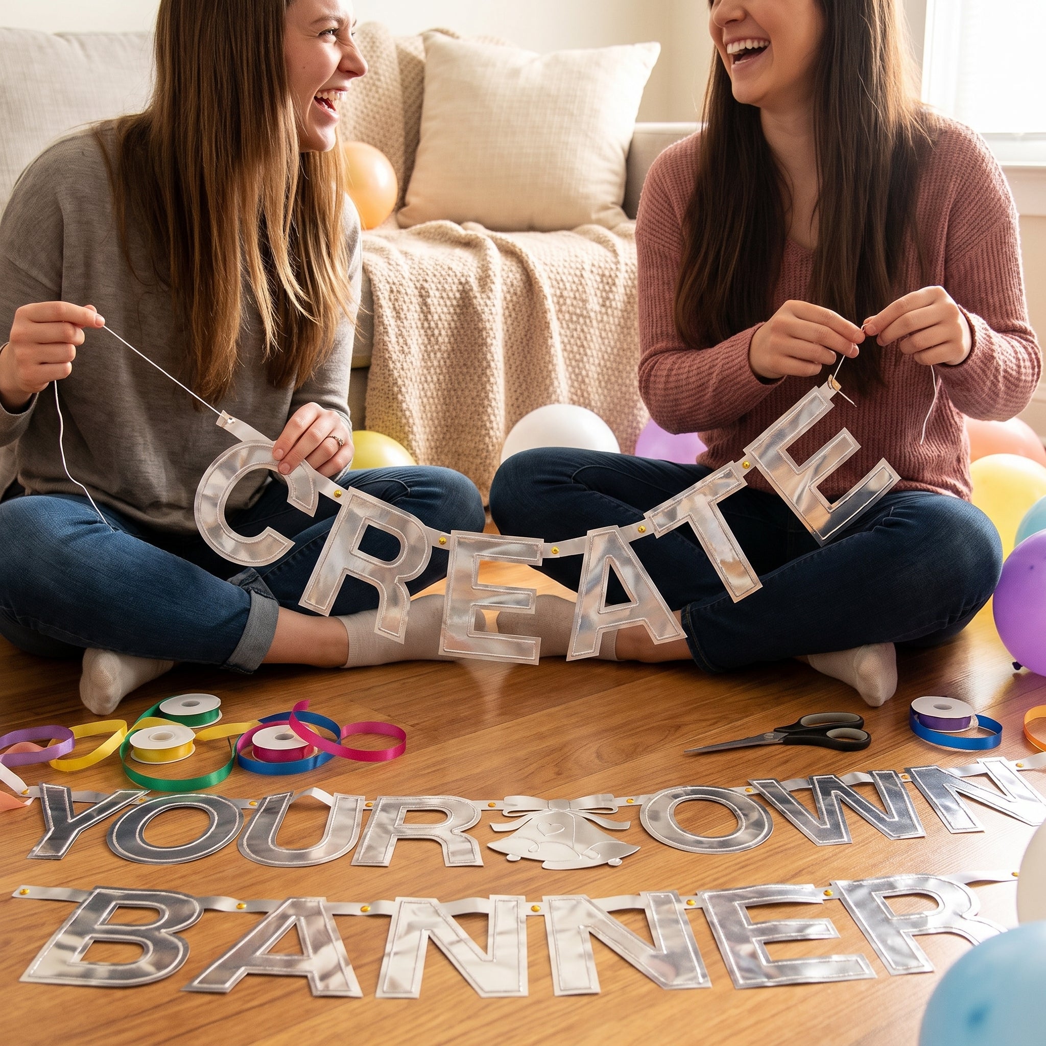Silver Foil DIY Customizable Banner Kit for Weddings