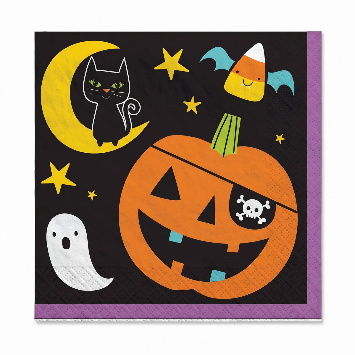 Spooky Halloween Printed Beverage Napkins - 5 in. x 5 in. - 2-Ply