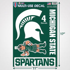 Michigan State Spartans 11x17 Inch Decal Sheet