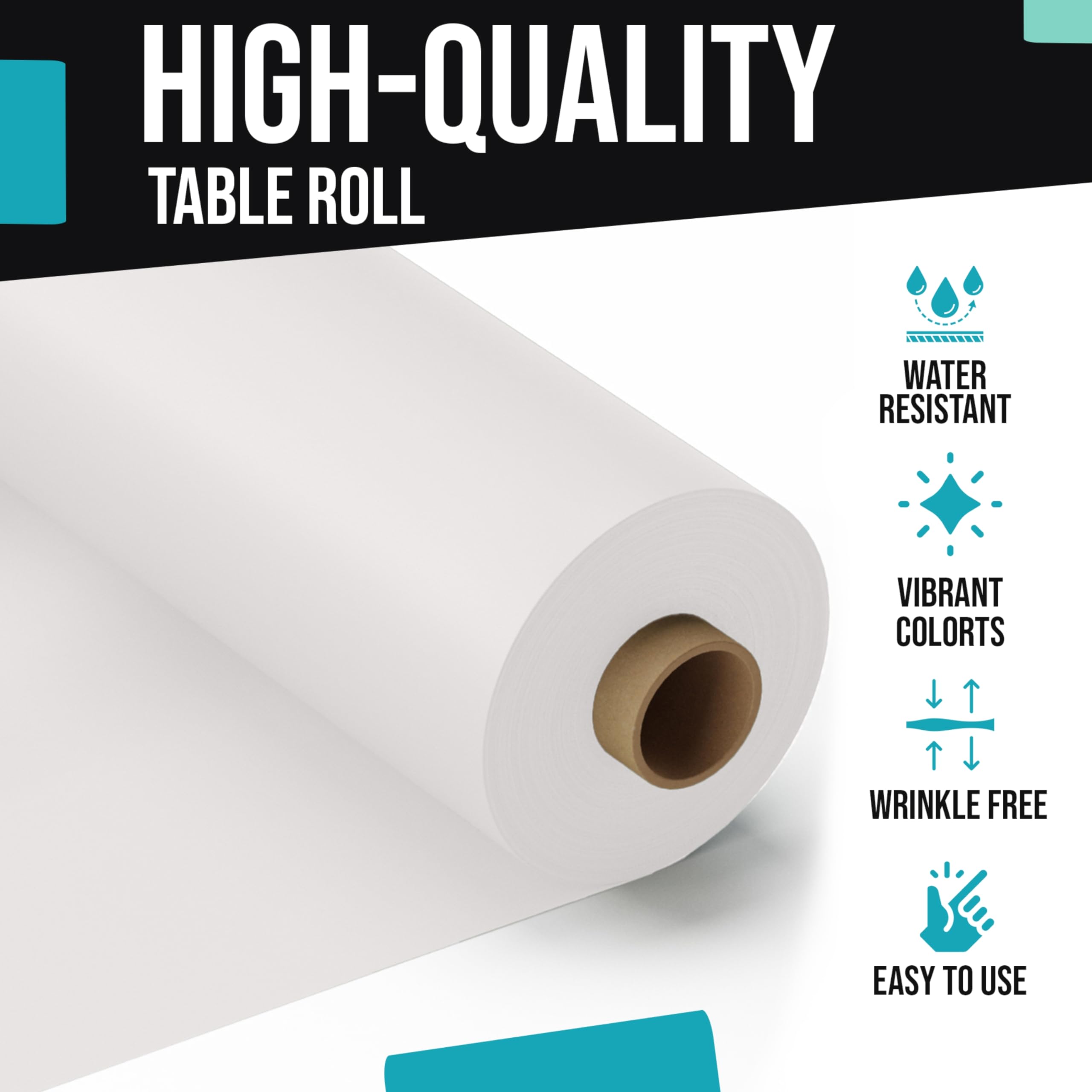 40 In. x 300 Ft. Premium White Table Roll | Case of 4