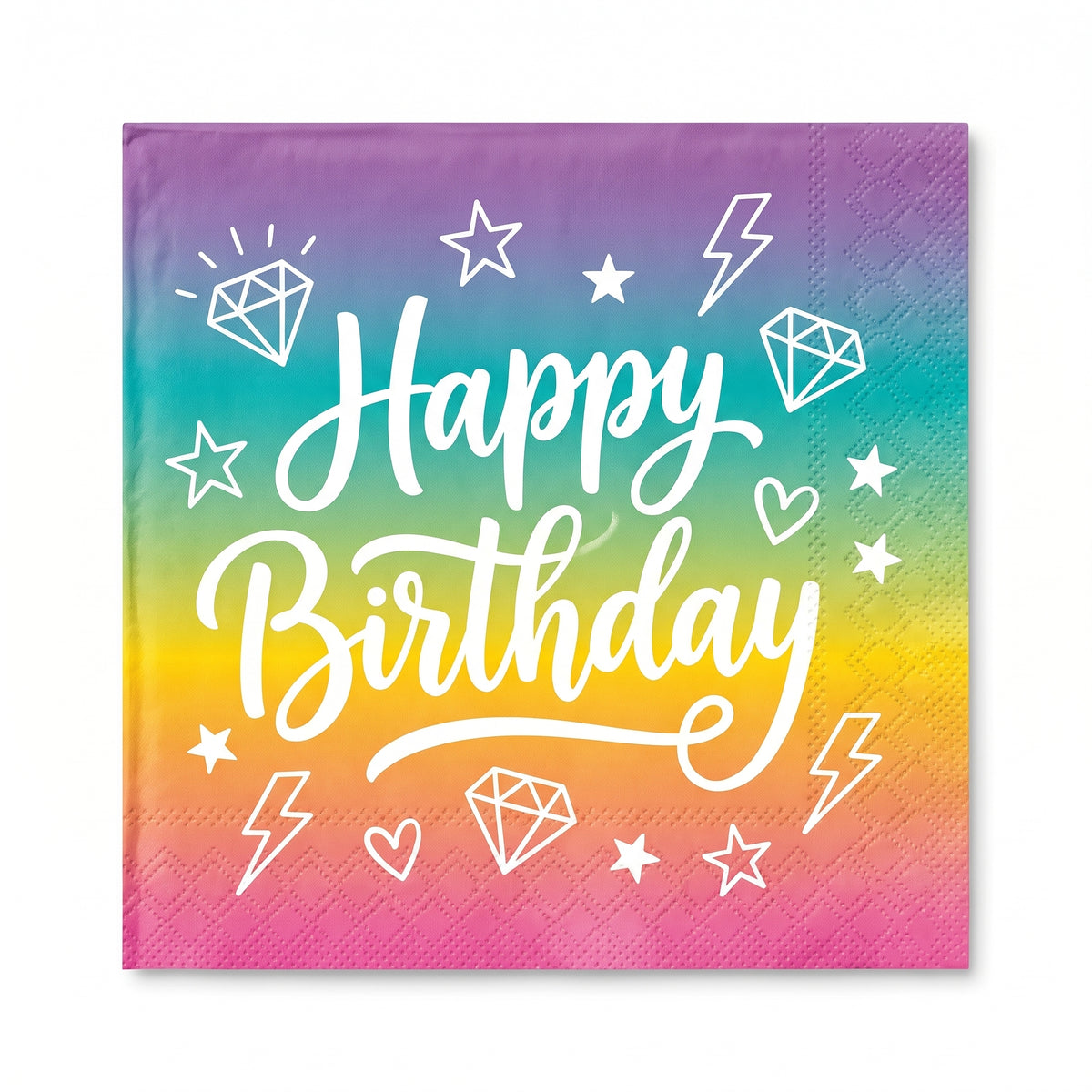 Sparkle "Happy Birthday" Lunch Napkins, Multi-Colored, 6.5-Inch, 16-Pack