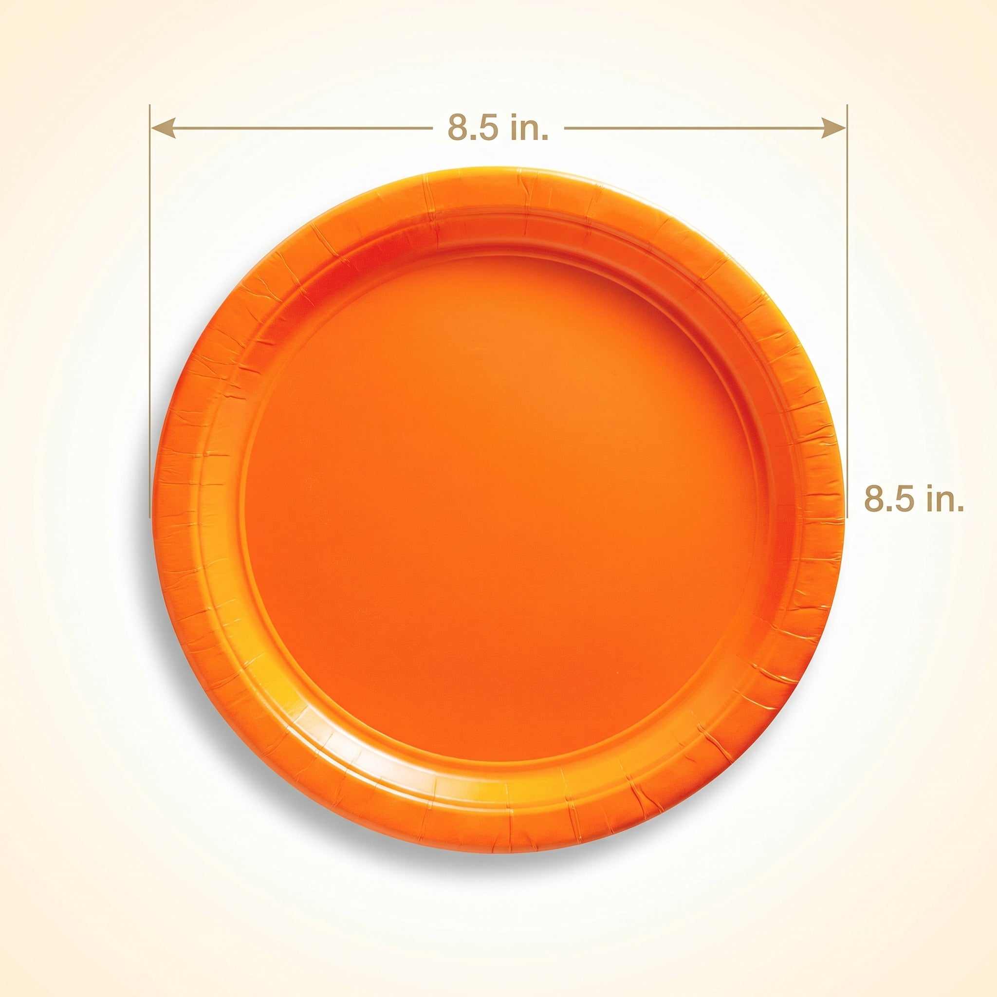 Vibrant Orange Round Paper Plates - 8.5" | 50 Count