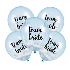 "Team Bride" Floral Confetti Balloons - 12-Inch, 5-Pack