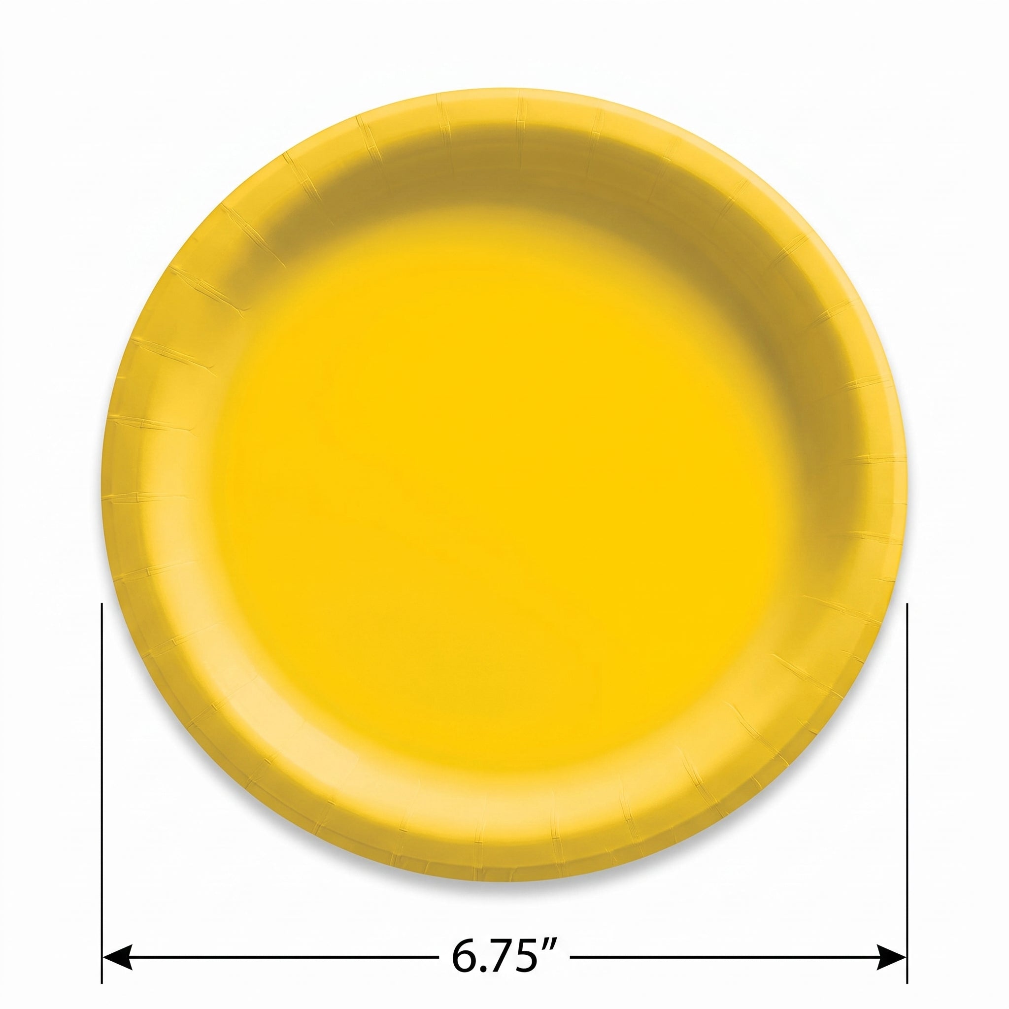 Sunny Yellow 6.75" Round Paper Plates - 16 Count