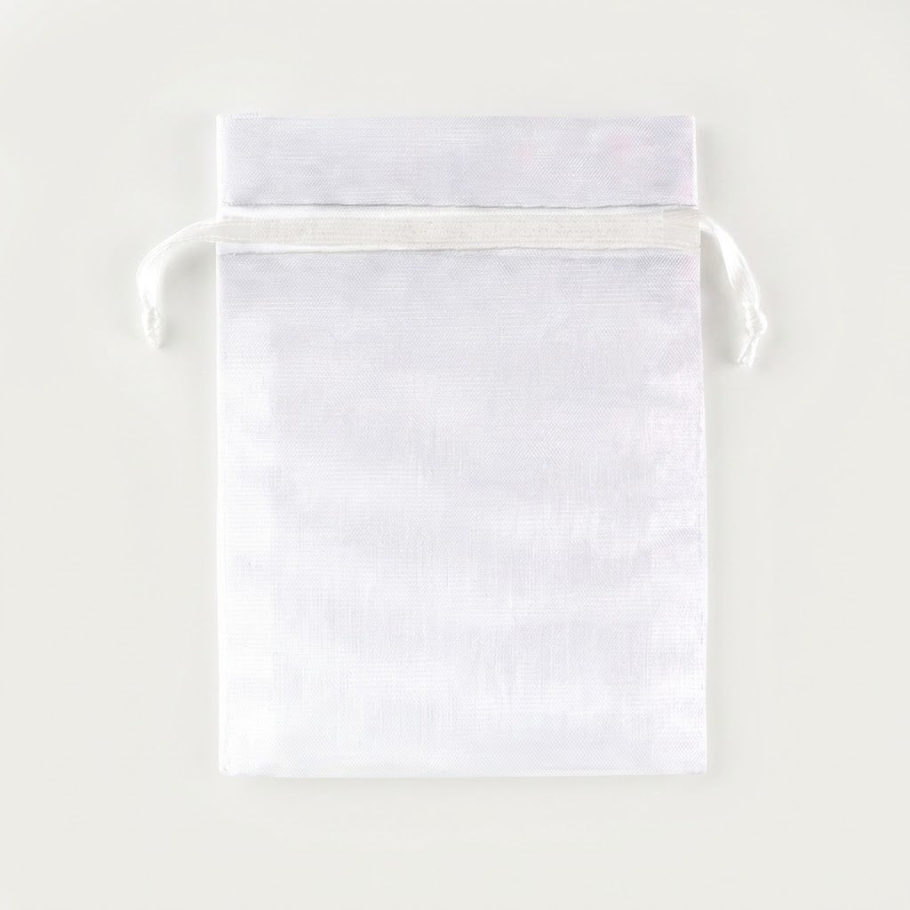 Elegant White Organza Favor Bags - 24 Pack