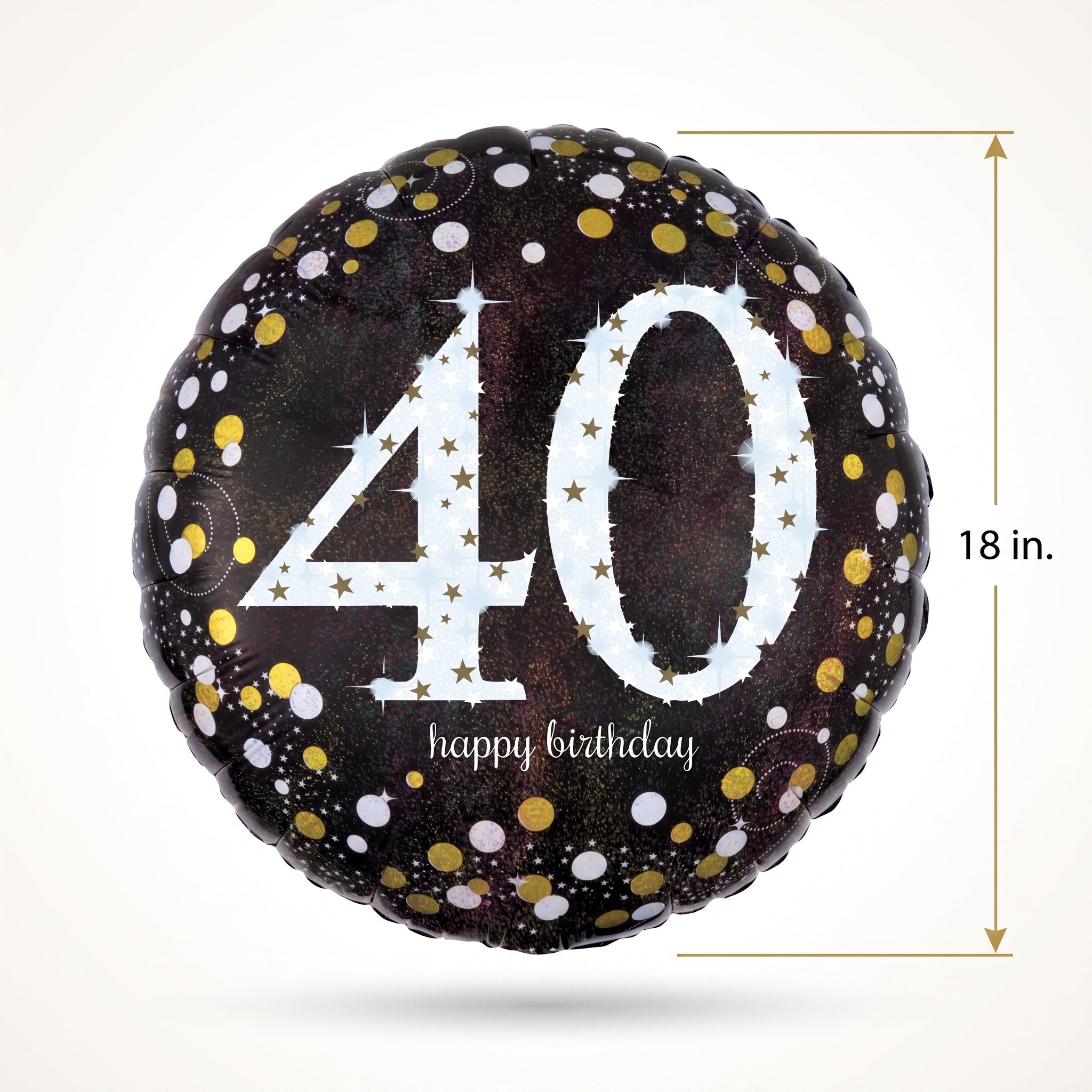 Sparkling 40th Birthday Foil Balloon - 18 Inch