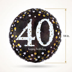 Sparkling 40th Birthday Foil Balloon - 18 Inch