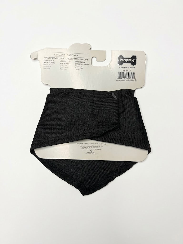 New Year's Eve Black Pet Bandana - XS/S