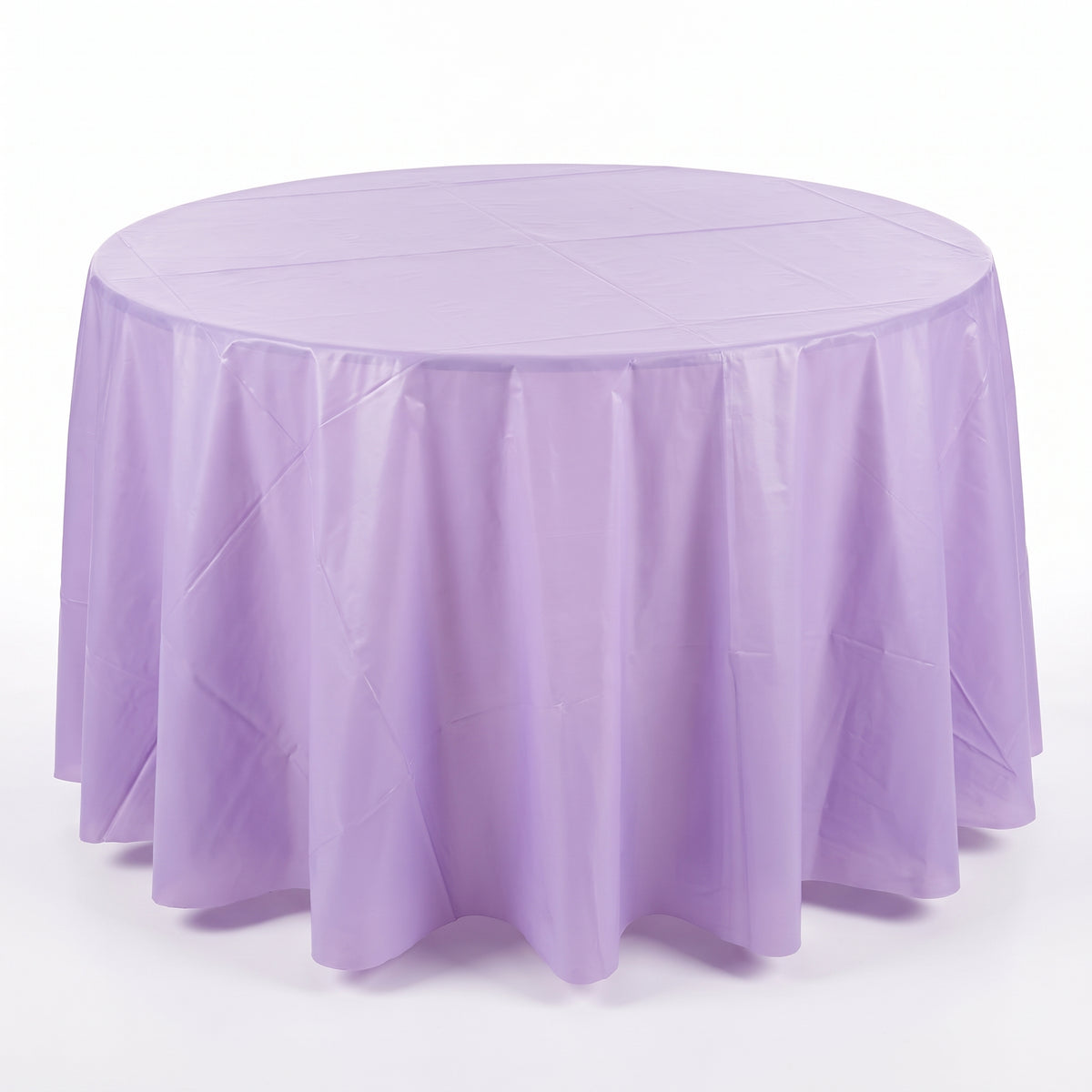 Elegant Lavender Round Plastic Table Cover - 84"