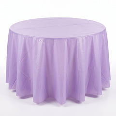 Elegant Lavender Round Plastic Table Cover - 84"
