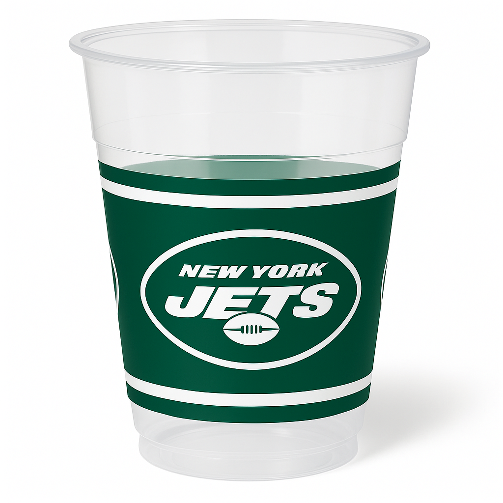New York Jets 16oz Printed Plastic Cups - 25 Pack