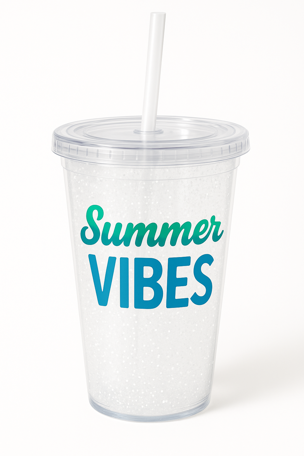 Summer Vibes Light-Up Plastic Tumbler with Straw, 16 oz