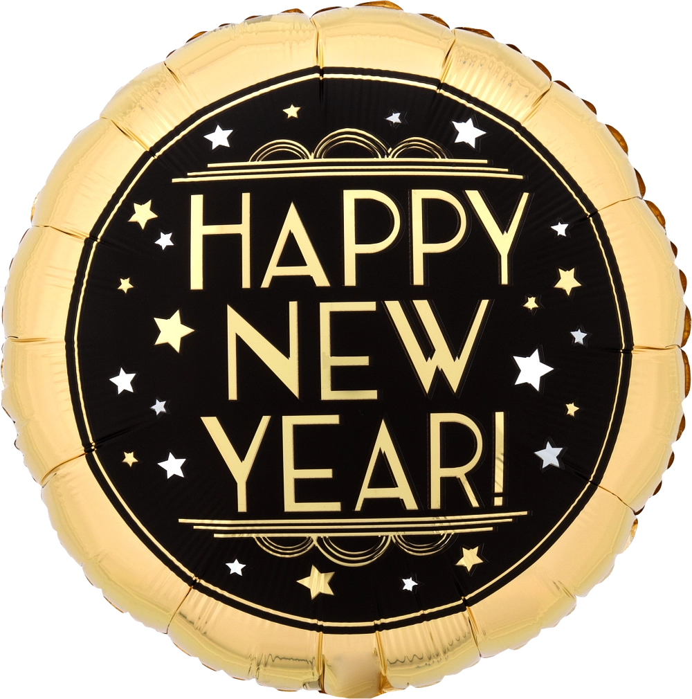Vintage New Year's Satin Foil Balloon