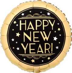 Vintage New Year's Satin Foil Balloon