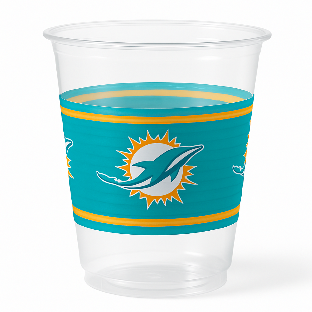 Miami Dolphins 16oz Plastic Cups - NFL Party Essentials