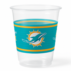 Miami Dolphins 16oz Plastic Cups - NFL Party Essentials