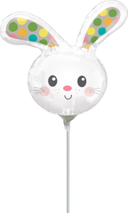 Super Shape Spotted Bunny Foil Balloon - Easter Edition