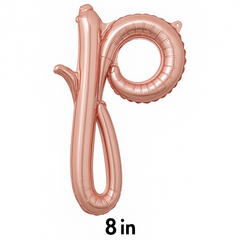 Rose Gold Script Letter "P" Foil Balloon ‚Äì 8-Inch Air-Filled D√©cor