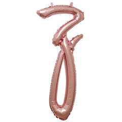 Rose Gold Script Letter "z" Foil Balloon | 16" Air-Filled