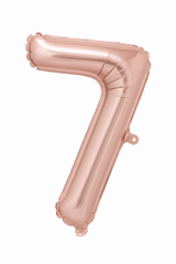 Rose Gold Script Number 7 Foil Balloon ‚Äì 8-Inch, Air-Filled