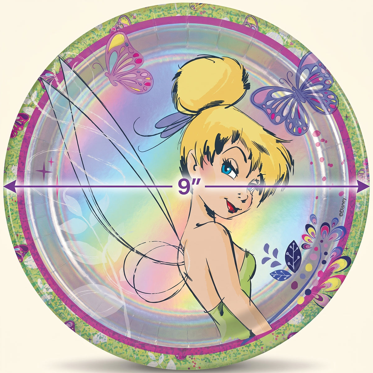 Tinkerbell 9" Prismatic Party Plates