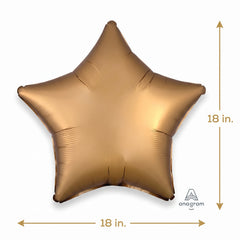 Gold Satin Star Foil Balloon - 18 Inch