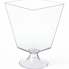 Elegant Clear Square Plastic Pedestal Container, 70 oz