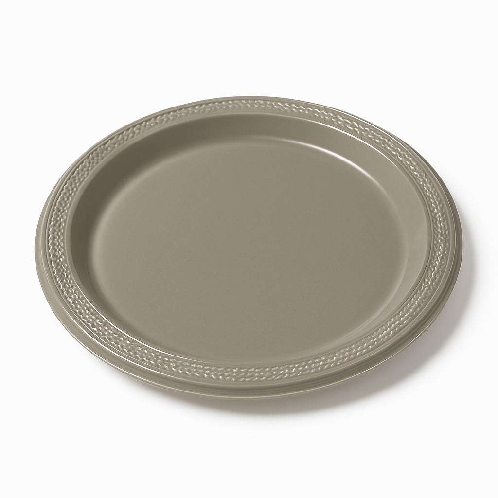 Elegant Silver 7" Plastic Dessert Plates, 20-Pack