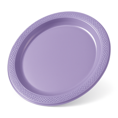 Lavender Round Plastic Dinner Plates - 10.25", 20 Pack