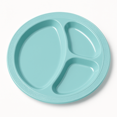 Robins Egg Blue 10.25" Divisional Plastic Plates